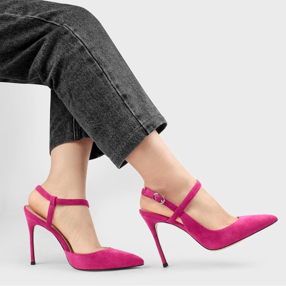 Women's Pink Suede Heels